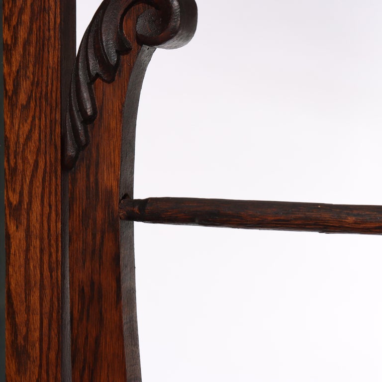 Antique Oak Hotel Wash Stand With Mirror C1920