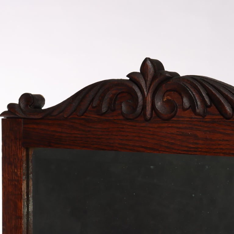 Antique Oak Hotel Wash Stand With Mirror C1920