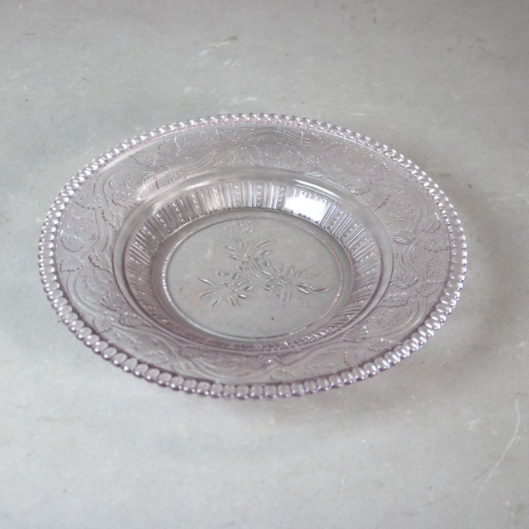 Four Antique Amethyst Pressed Glass Pieces 19thC