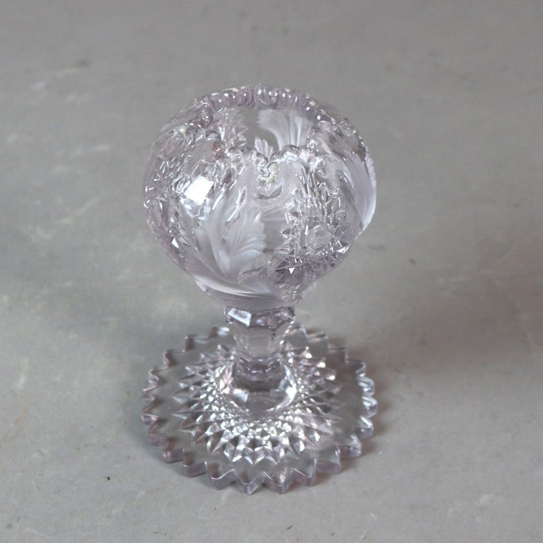Four Antique Amethyst Pressed Glass Pieces 19thC