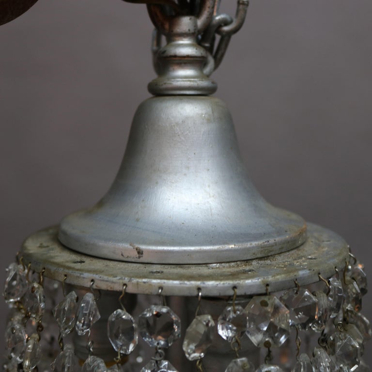 Vintage French Draped Crystal Tiered Wedding Cake 15-Light Chandelier