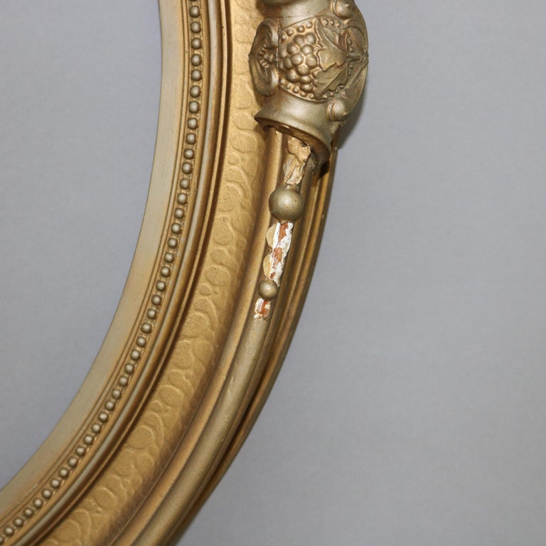 Large Antique Oval Carved Gilt Wood Frame C1880