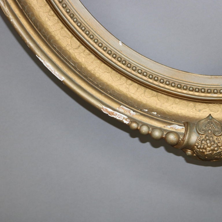 Large Antique Oval Carved Gilt Wood Frame C1880