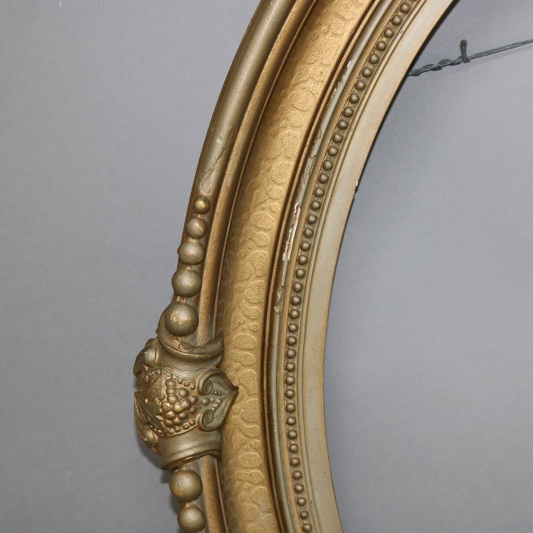 Large Antique Oval Carved Gilt Wood Frame C1880