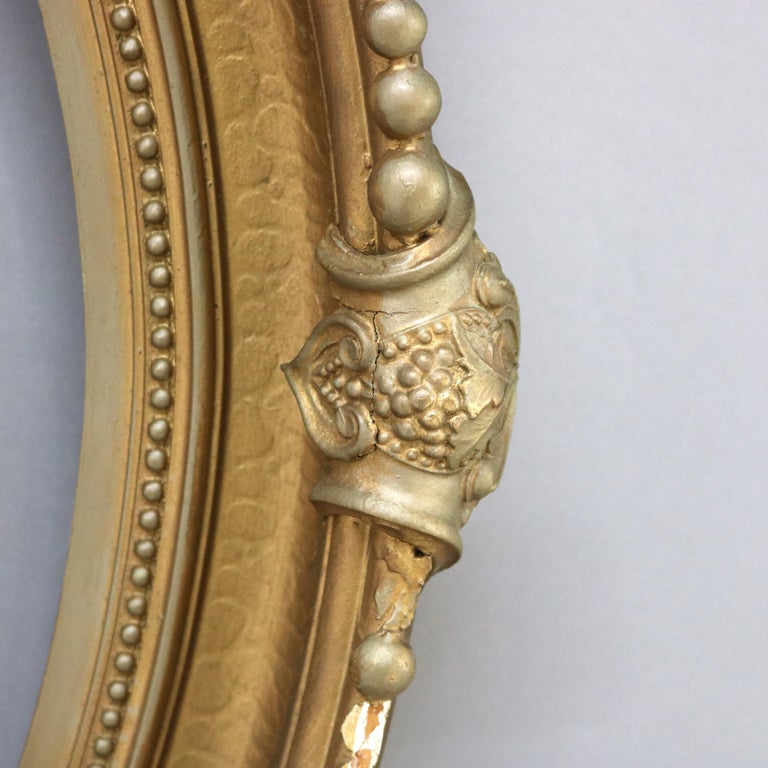 Large Antique Oval Carved Gilt Wood Frame C1880