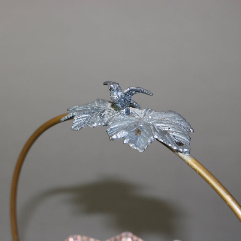 Antique Swirled Opalescent Ruffled Rim Art Glass Bride’s Basket C1890