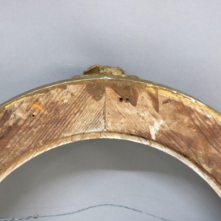 Large Antique Oval Carved Gilt Wood Frame C1880