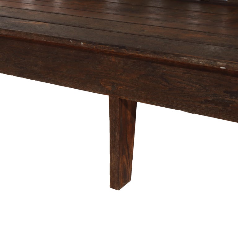 Antique Stickley School Arts & Crafts Oak 8' Long Bench C1920