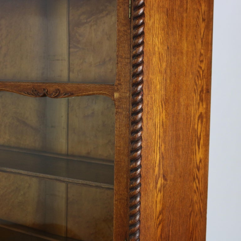 Oversized Antique RJ Horner Carved Oak Two Door Bookcase C1920