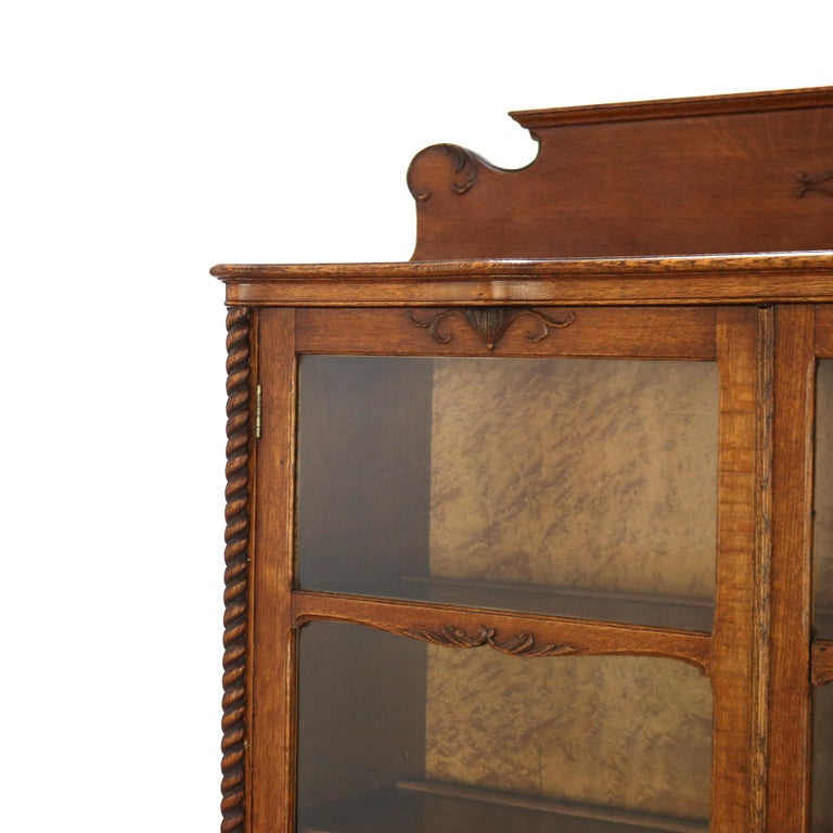 Oversized Antique RJ Horner Carved Oak Two Door Bookcase C1920