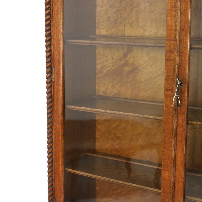 Oversized Antique RJ Horner Carved Oak Two Door Bookcase C1920