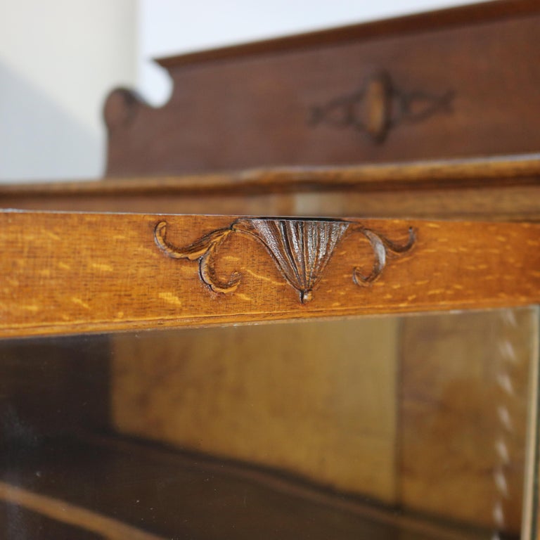 Oversized Antique RJ Horner Carved Oak Two Door Bookcase C1920