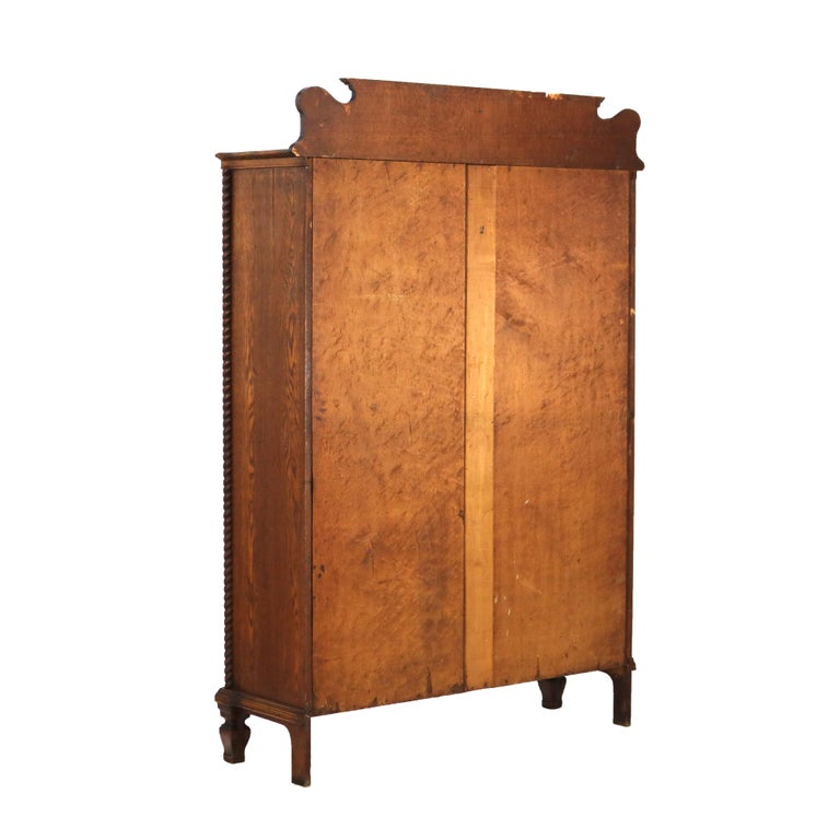 Oversized Antique RJ Horner Carved Oak Two Door Bookcase C1920