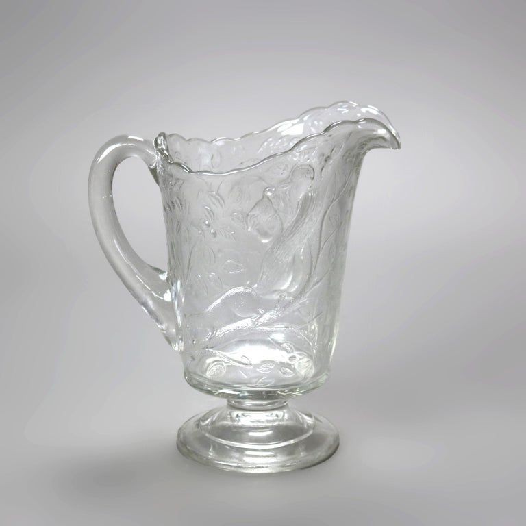 Four Antique Pressed Glass Water Pitchers 19thC