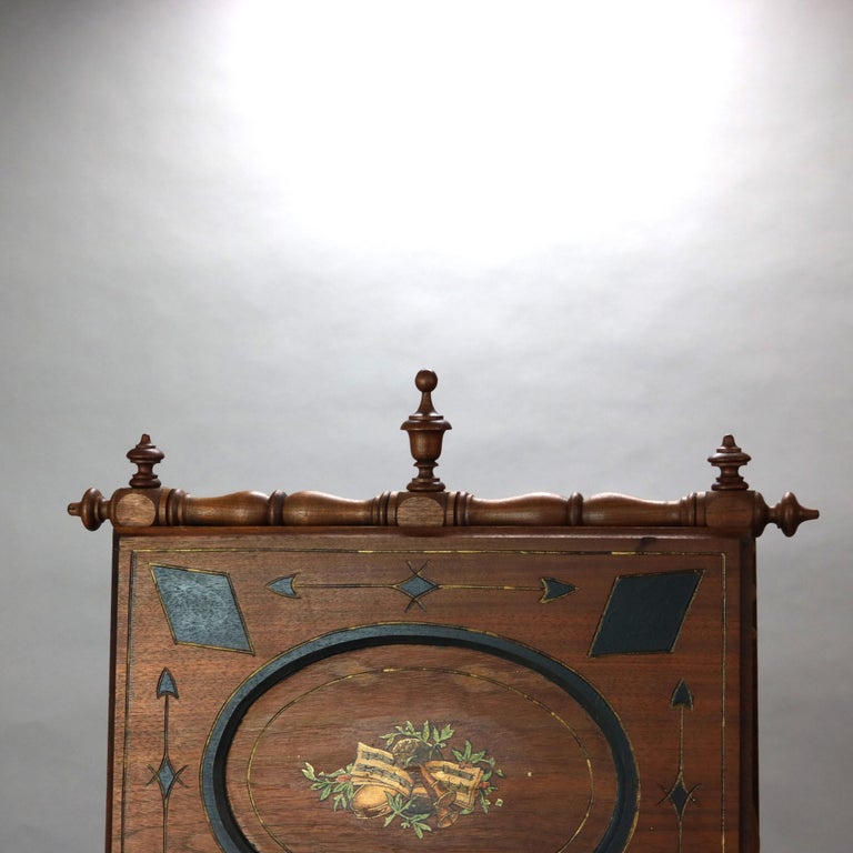 Antique Victorian Carved, Ebonized and Gilt Walnut Magazine Stand C1890