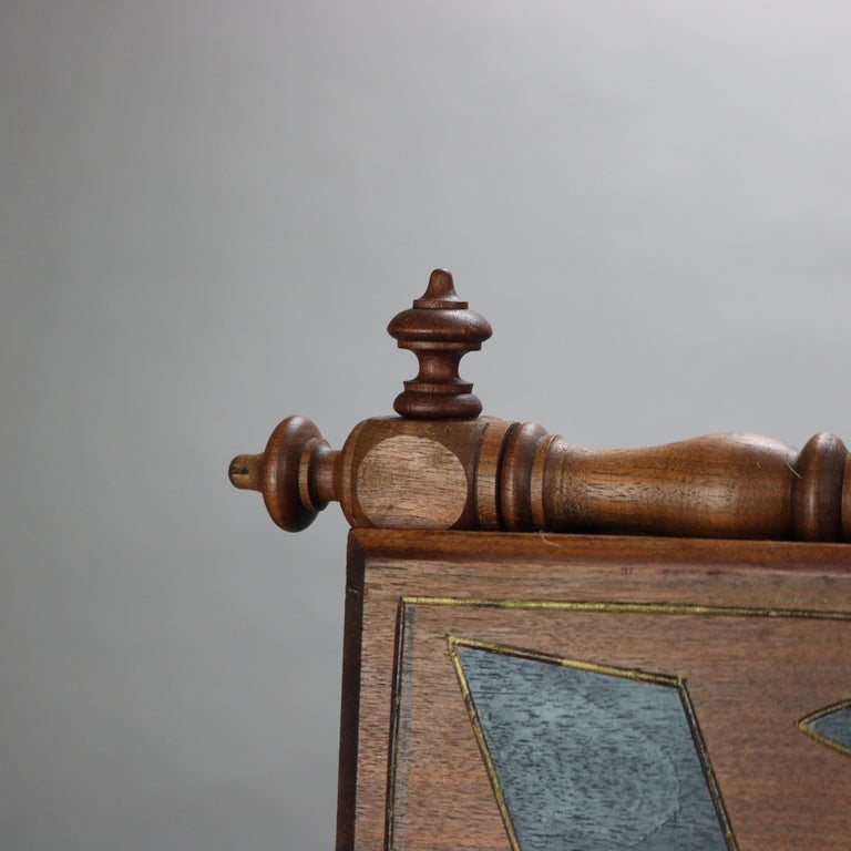 Antique Victorian Carved, Ebonized and Gilt Walnut Magazine Stand C1890
