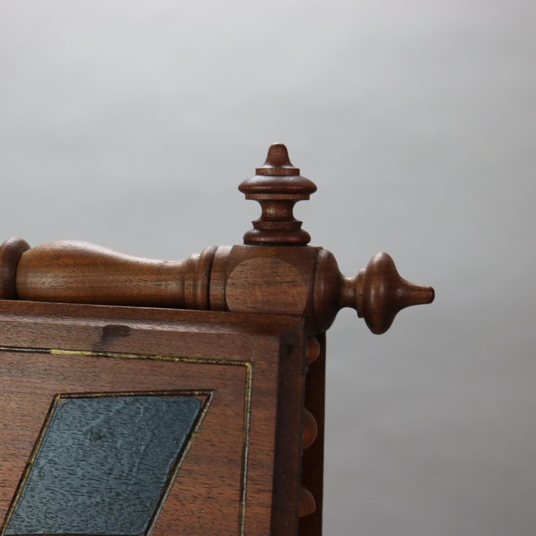 Antique Victorian Carved, Ebonized and Gilt Walnut Magazine Stand C1890
