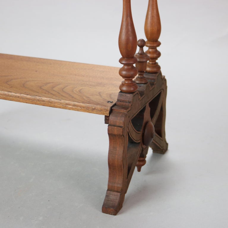 Antique Victorian Carved, Ebonized and Gilt Walnut Magazine Stand C1890