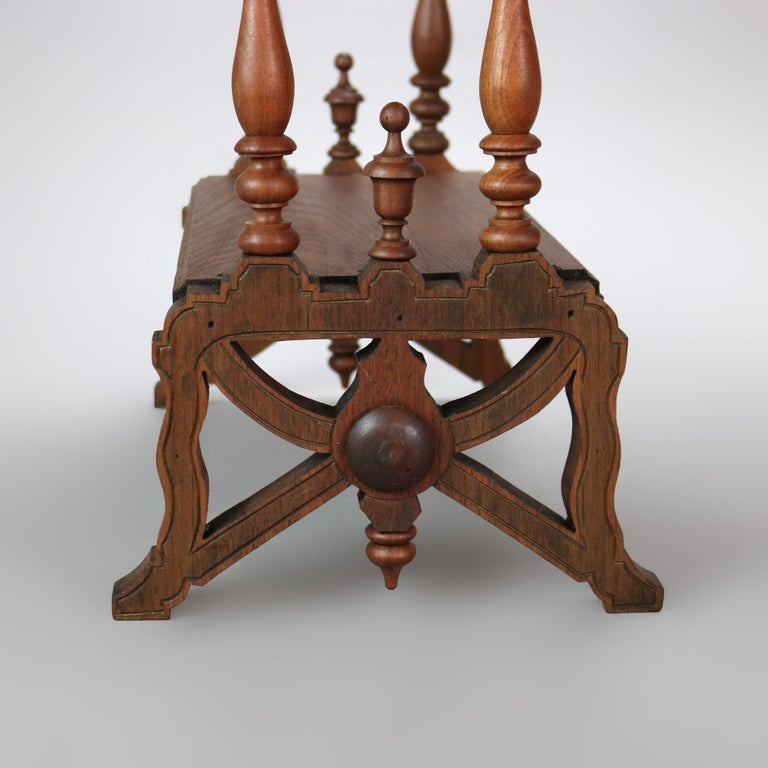 Antique Victorian Carved, Ebonized and Gilt Walnut Magazine Stand C1890