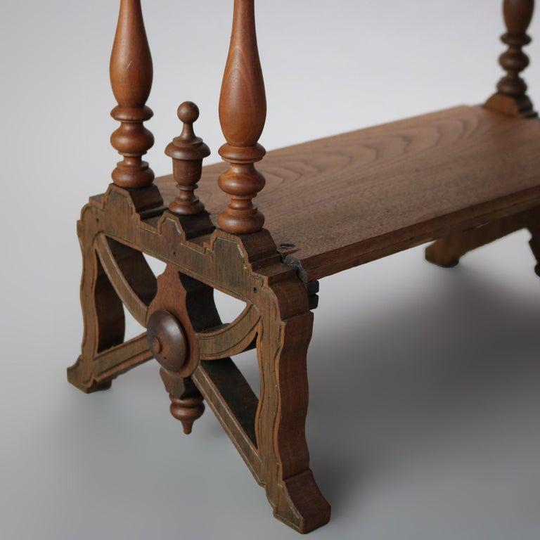 Antique Victorian Carved, Ebonized and Gilt Walnut Magazine Stand C1890
