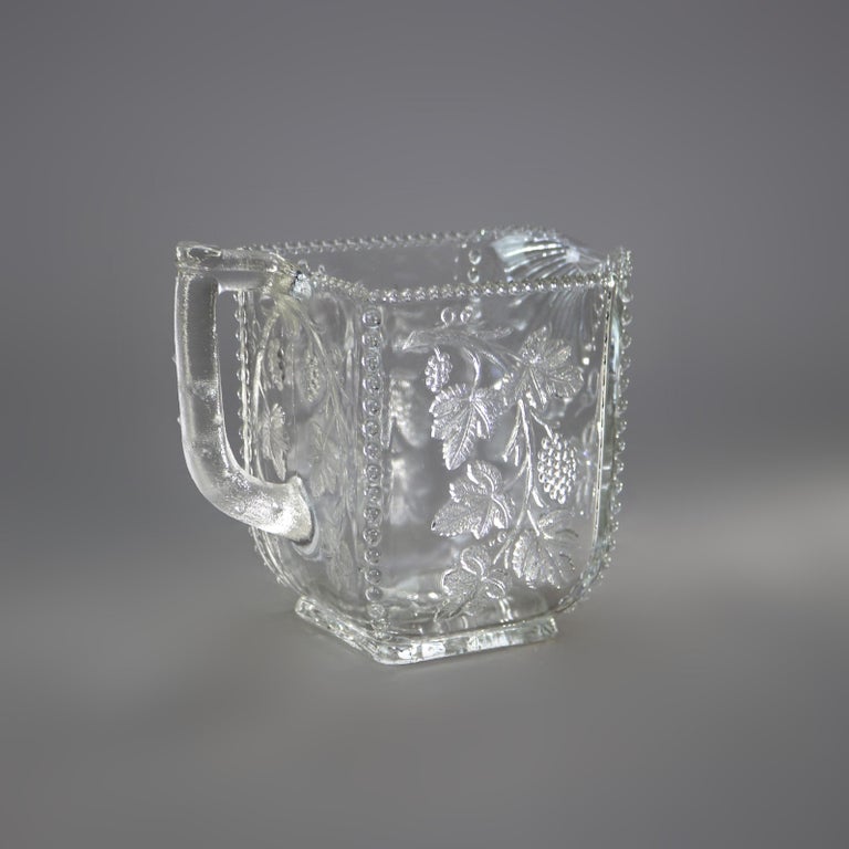Four Antique Pressed Glass Water Pitchers 19thC