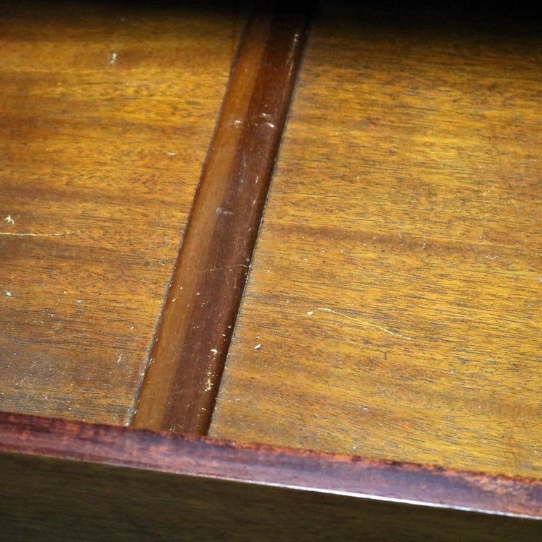 Antique Classical Empire Mahogany Mirrored Pier Table with Balustrade Legs C1900