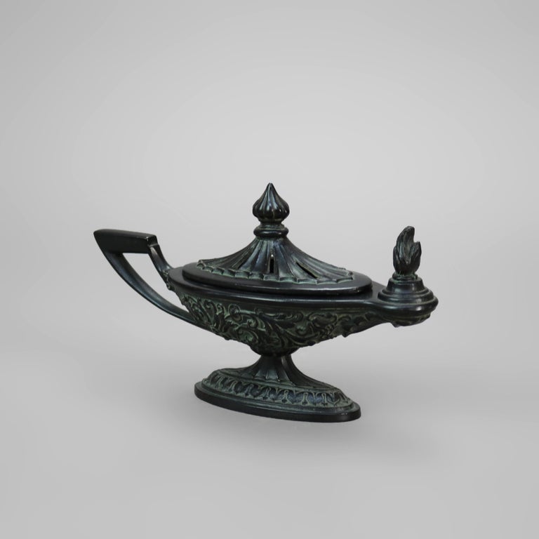 Antique Asian Cast Bronze Censor Lamp C1920