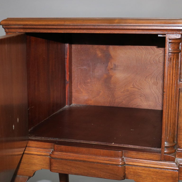 Queen Anne Style Mahogany Block Front & Shell Carved Sideboard C1930