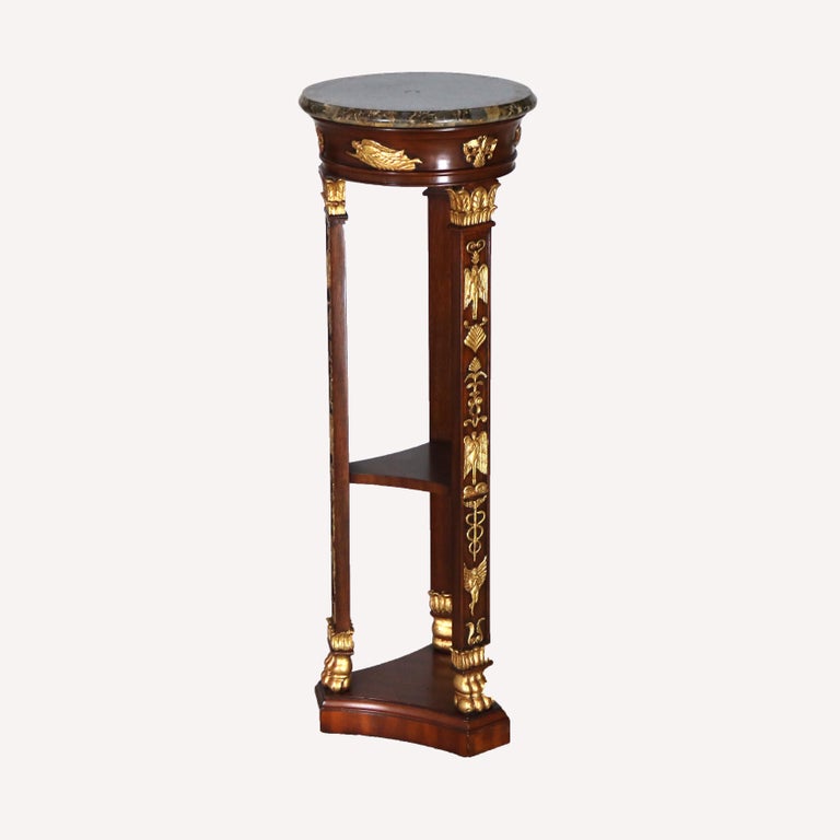 Maitland Smith French Empire Style Mahogany and Figural Ormolu Sculpture Stand