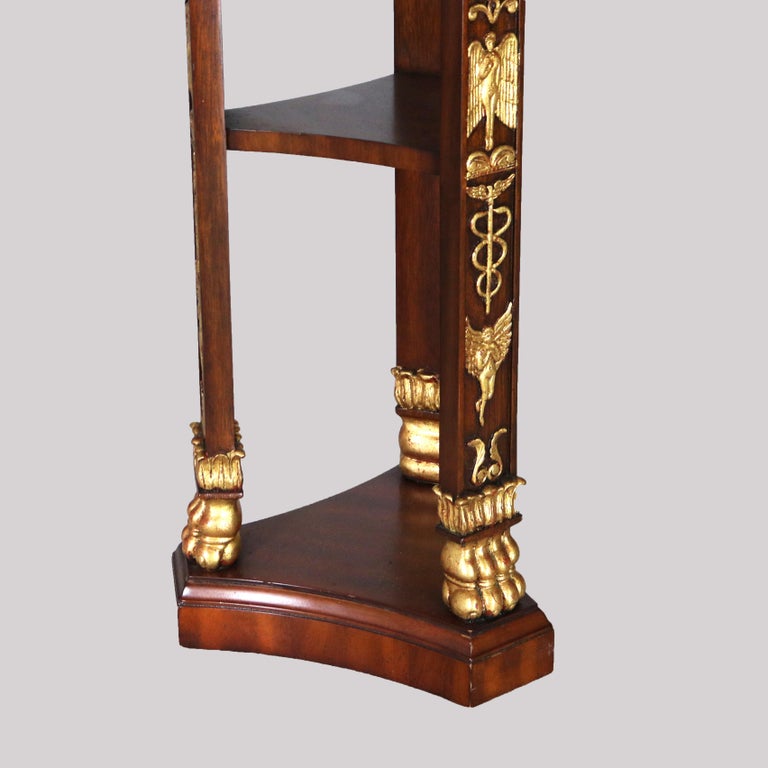 Maitland Smith French Empire Style Mahogany and Figural Ormolu Sculpture Stand