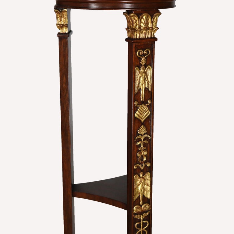 Maitland Smith French Empire Style Mahogany and Figural Ormolu Sculpture Stand