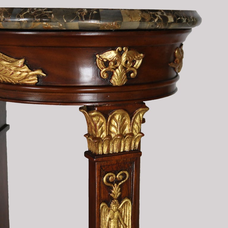 Maitland Smith French Empire Style Mahogany and Figural Ormolu Sculpture Stand