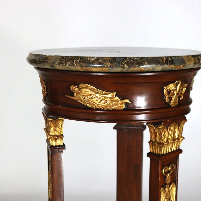Maitland Smith French Empire Style Mahogany and Figural Ormolu Sculpture Stand