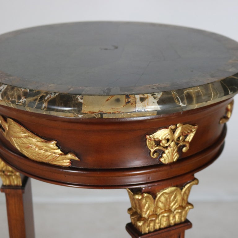 Maitland Smith French Empire Style Mahogany and Figural Ormolu Sculpture Stand