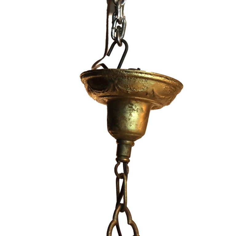 Antique Art Deco Slip Shade Hanging Light C1930