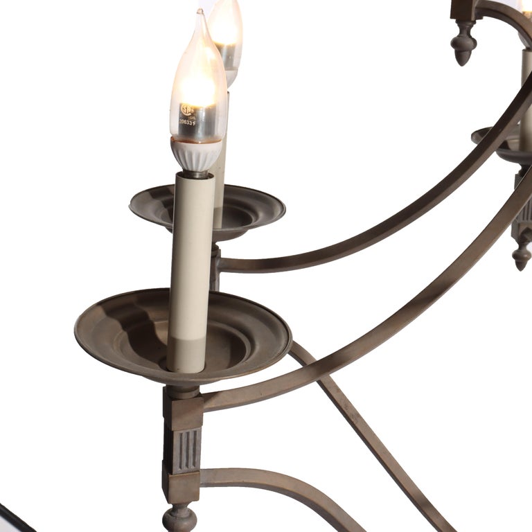 Oversized 12-Arm Iron Chandelier, 20th C