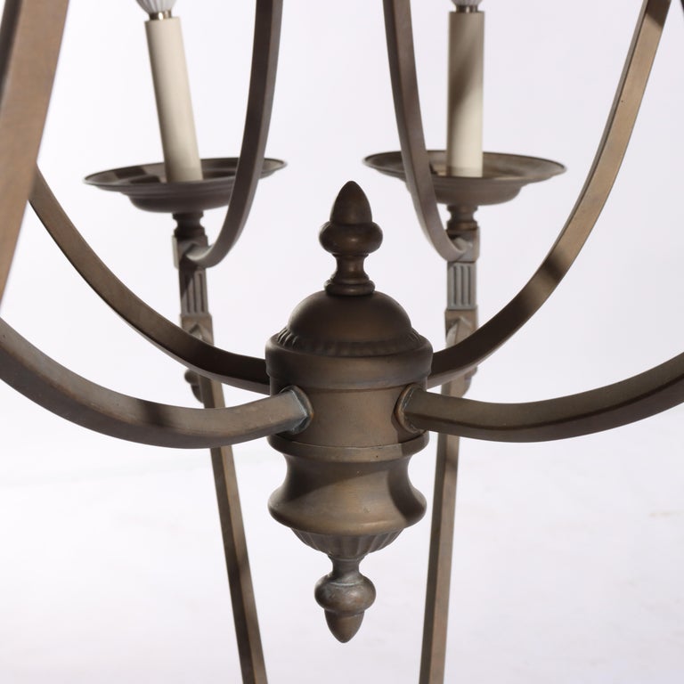 Oversized 12-Arm Iron Chandelier, 20th C