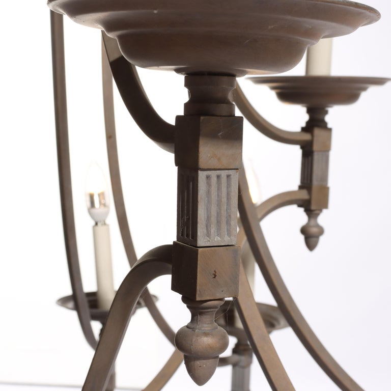 Oversized 12-Arm Iron Chandelier, 20th C