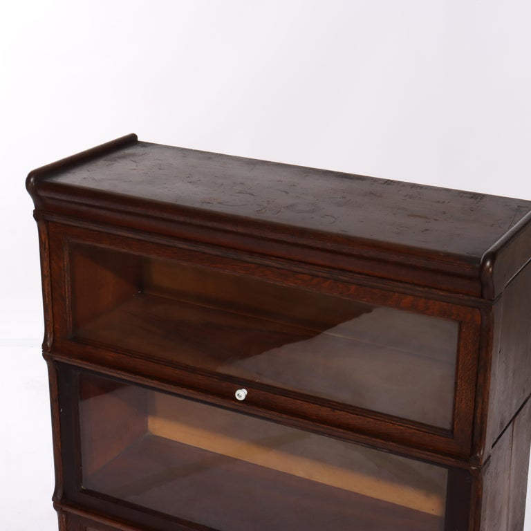 Antique Schram Bros. Globe Wernicke School Arts & Crafts Oak Bookcase c1920