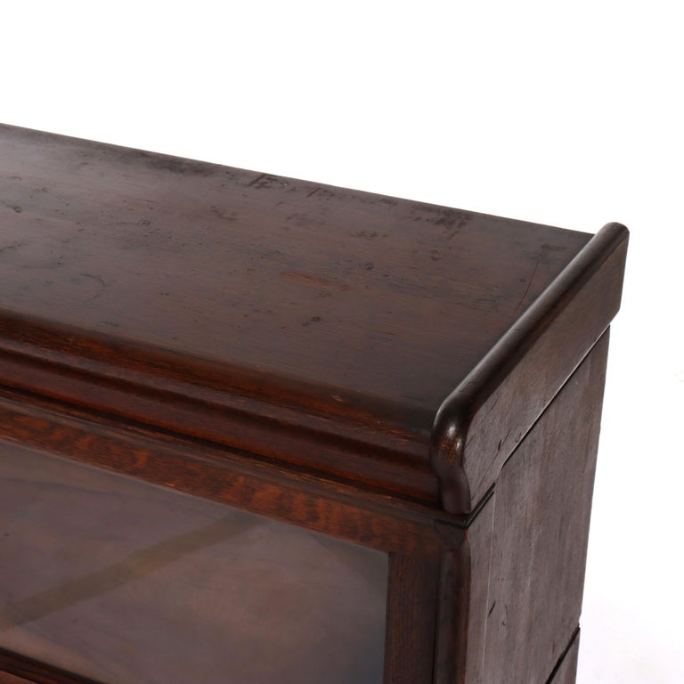 Antique Schram Bros. Globe Wernicke School Arts & Crafts Oak Bookcase c1920