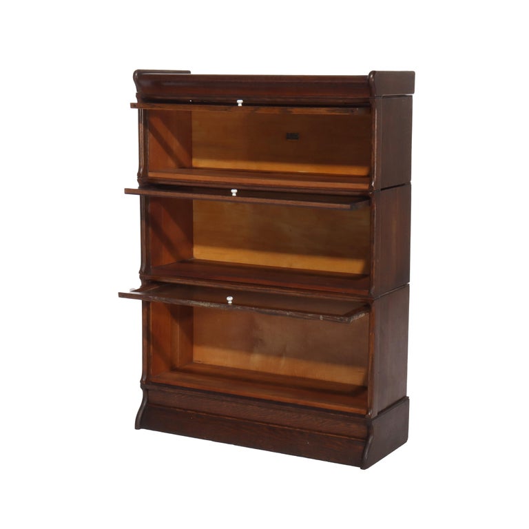 Antique Schram Bros. Globe Wernicke School Arts & Crafts Oak Bookcase c1920