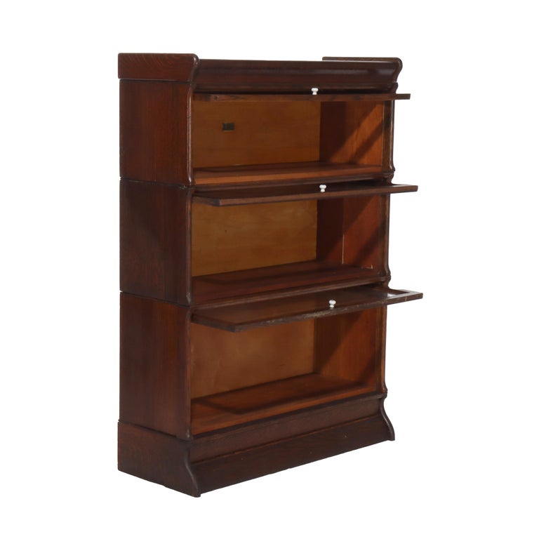 Antique Schram Bros. Globe Wernicke School Arts & Crafts Oak Bookcase c1920