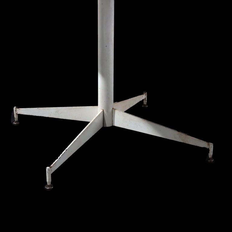 Mid Century Modern Chrome & Wood White Finish Surfboard Cafe Table C1960