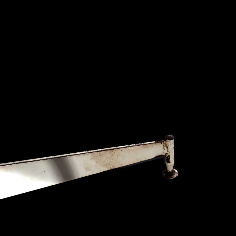 Mid Century Modern Chrome & Wood White Finish Surfboard Cafe Table C1960