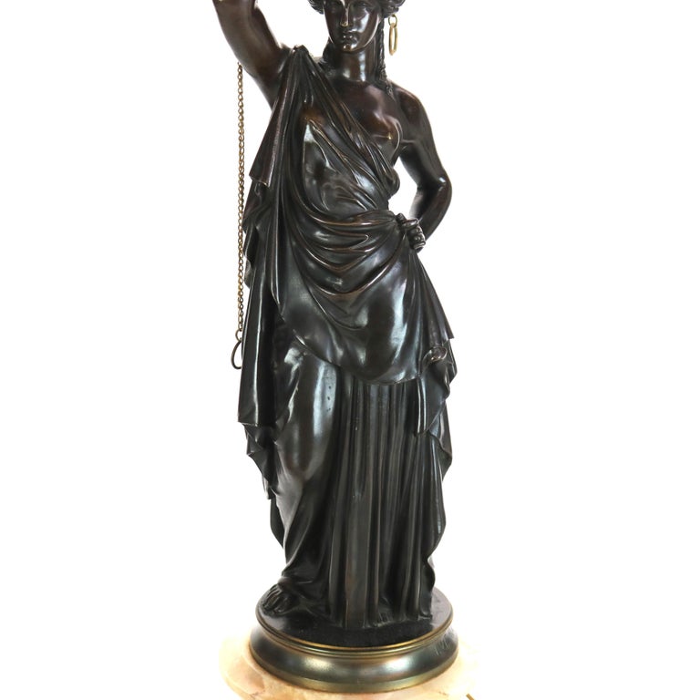 Antique Classical Bronze Sculptural Eight Light Candelabra C1890