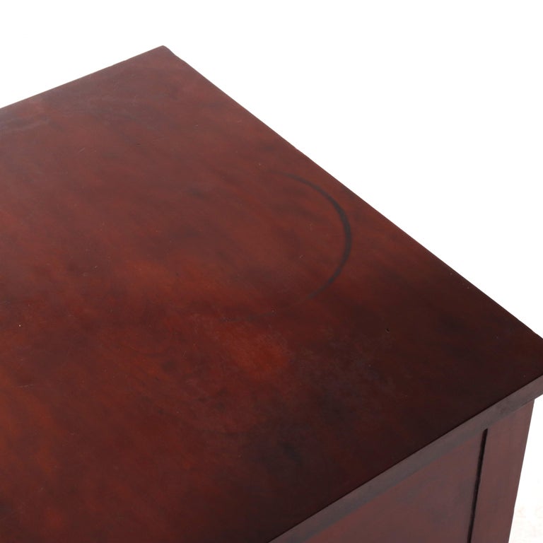 Sheraton Cherry & Tiger Maple Three-Drawer Sewing Stand C1830
