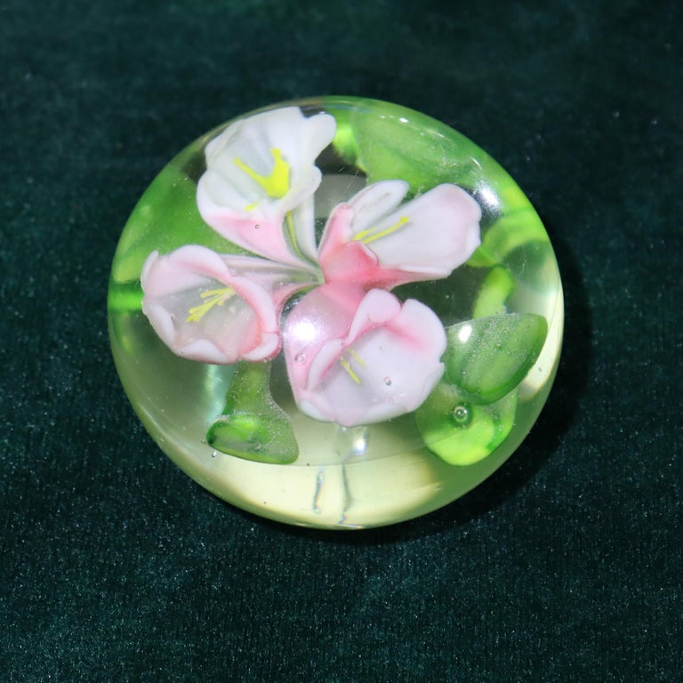 Eight Antique Baccarat School Floral Glass Paperweights c1920