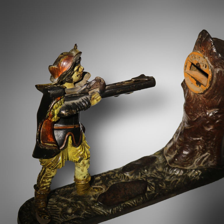 Antique J. E. Stevens Creedmoor Mechanical Bank C1877