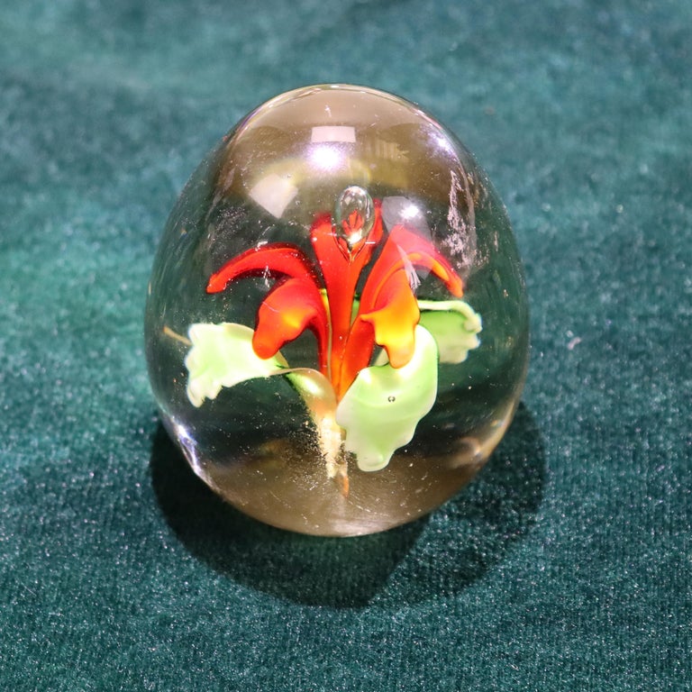 Eight Antique Baccarat School Floral Glass Paperweights c1920