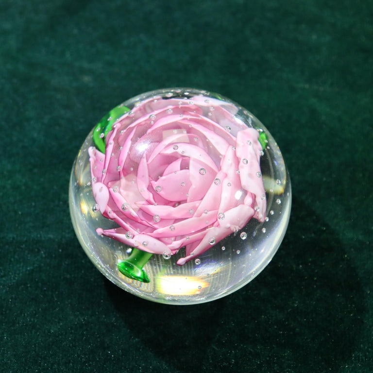 Eight Antique Baccarat School Floral Glass Paperweights c1920